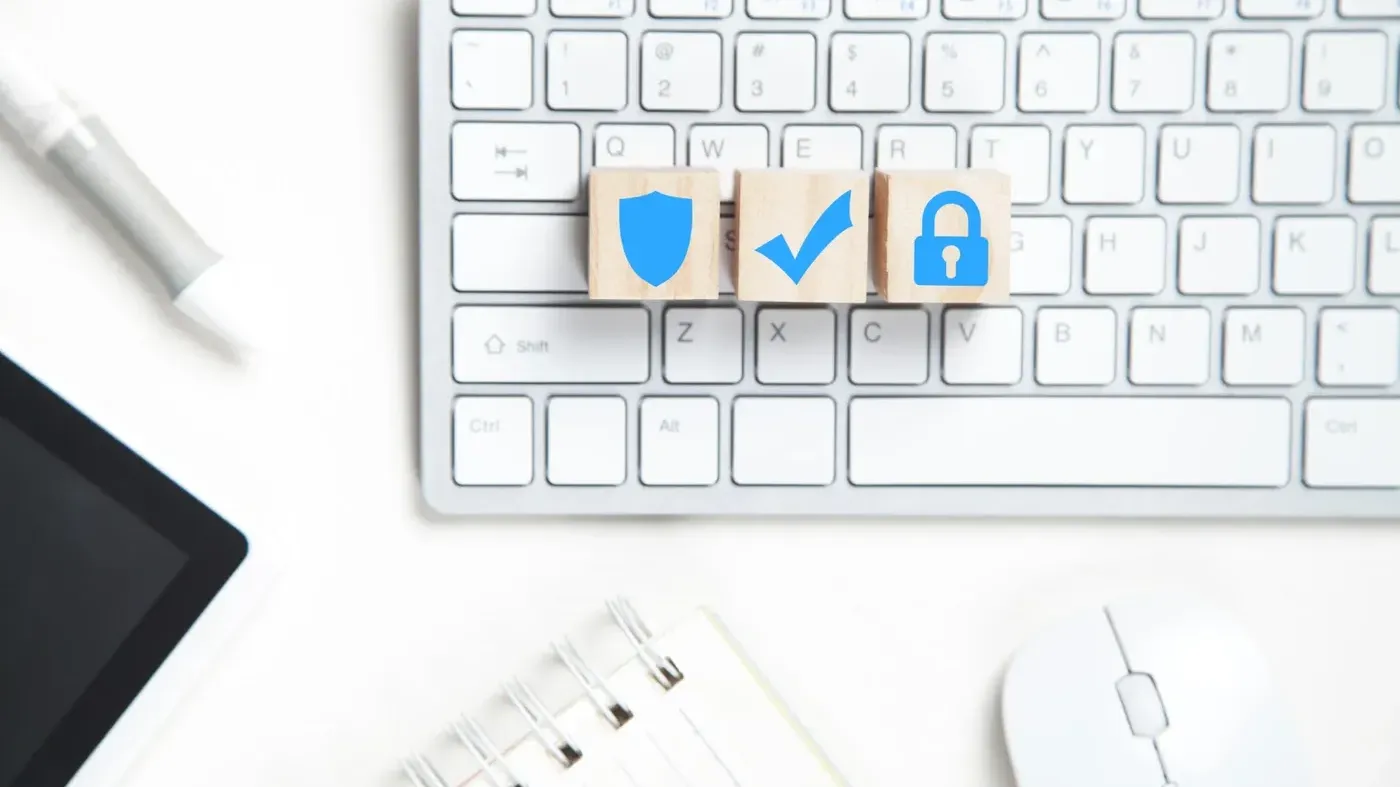 three blocks on a keyboard