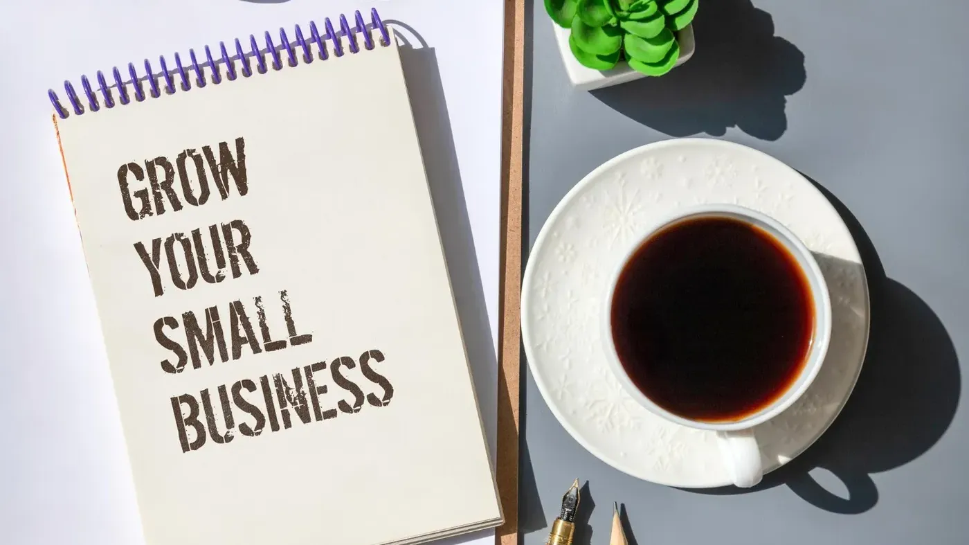 grow your small business on a notepad