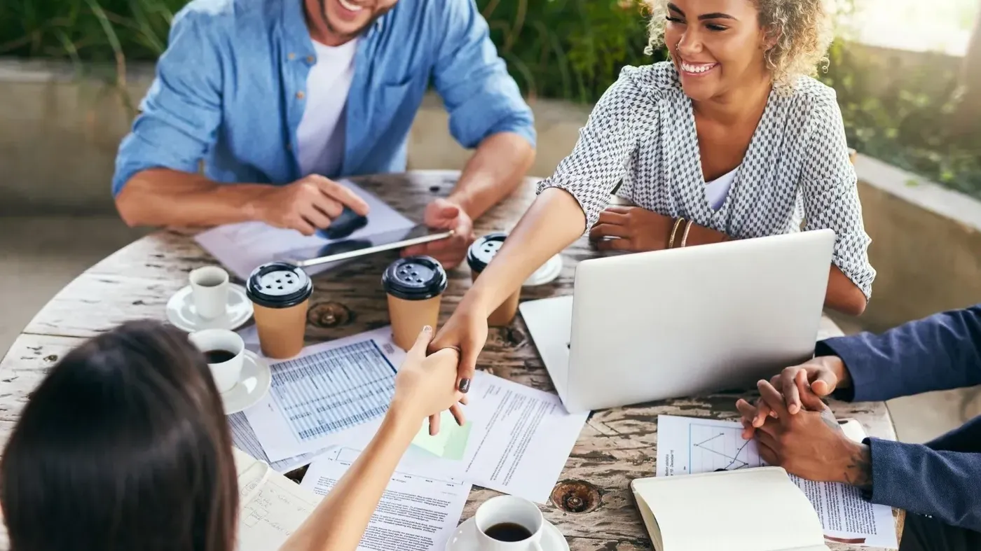 business people discussing insurance